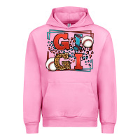 Fuchsia Pink Baseball gigi leopard frame Urban Hoodie - LillyAllenDesigns