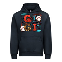 Navy Baseball gigi leopard frame Urban Hoodie - LillyAllenDesigns