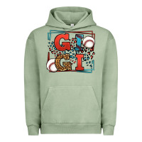Pigment Oil Green Baseball gigi leopard frame Urban Hoodie - LillyAllenDesigns