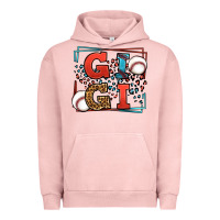 Pigment Salmon Baseball gigi leopard frame Urban Hoodie - LillyAllenDesigns