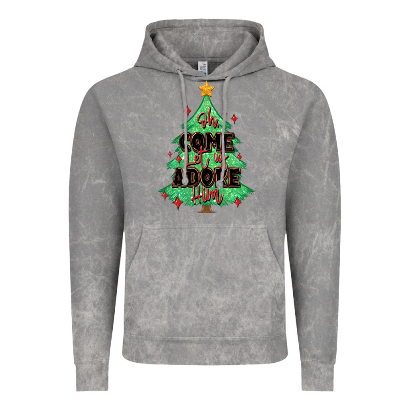 Oh Come Let Us Adore Him Christmas Tree Vintage Hoodie by MaliasSmallBusiness | Teevron
