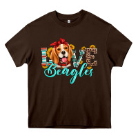 Chocolate Brown love beagles Heavy Core Tee - Artiststas