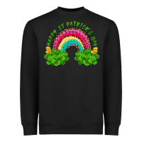 Black happy st patricks day rainbow and shamrock Heavyweight Sweatshirt - RanaPortraitStore