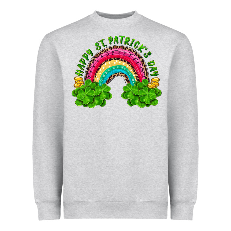 Happy St Patricks Day Rainbow And Shamrock Heavyweight Sweatshirt by RanaPortraitStore | Teevron