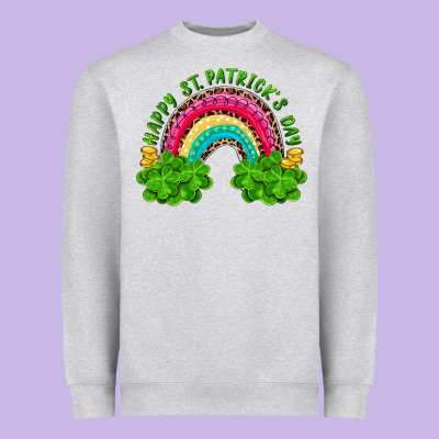 Happy St Patricks Day Rainbow And Shamrock Heavyweight Sweatshirt Designed By Ranaportraitstore