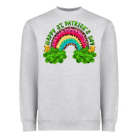 Heather Grey happy st patricks day rainbow and shamrock Heavyweight Sweatshirt - RanaPortraitStore