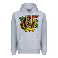 Heather Grey Black history Premium Hoodie - HowdyJamesFarm