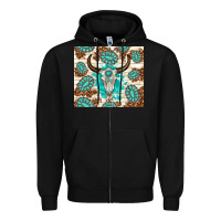 Black gemstone bull skull leopard Zipper Hoodie - TumblerDesignByShophia