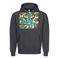 Smoke gemstone bull skull leopard Zipper Hoodie - TumblerDesignByShophia