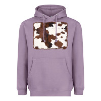 Lavender Brown Cowhide Background Heavyweight Hoodie - CowCowDesign