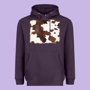 Brown Cowhide Background Heavyweight Hoodie Designed By Cowcowdesign