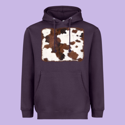 Brown Cowhide Background Heavyweight Hoodie Designed By Cowcowdesign