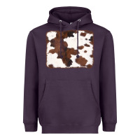 Plum Brown Cowhide Background Heavyweight Hoodie - CowCowDesign