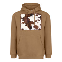Toasted Coconut Brown Cowhide Background Heavyweight Hoodie - CowCowDesign