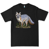 Black Gray Fox Premium Tee - LillyAllenDesigns