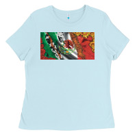 Baby Blue mexico flag cowhide leopard sunflower and roses licanse  plate Ladies Tee - Artiststas