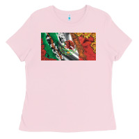 Bubblegum Pink mexico flag cowhide leopard sunflower and roses licanse  plate Ladies Tee - Artiststas