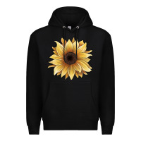 Black watercolor sunflower Premium Hoodie - JahusDesignShop