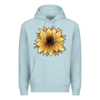 Blue Mist watercolor sunflower Premium Hoodie - JahusDesignShop