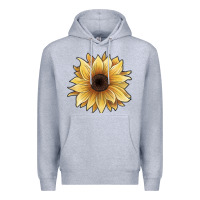 Heather Grey watercolor sunflower Premium Hoodie - JahusDesignShop