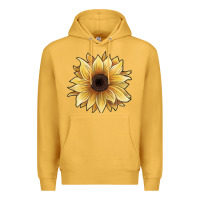 Mustard watercolor sunflower Premium Hoodie - JahusDesignShop