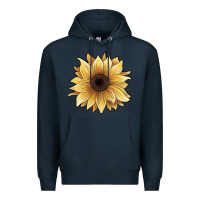 Navy watercolor sunflower Premium Hoodie - JahusDesignShop
