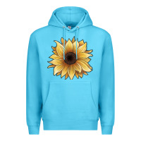 Ocean Blue watercolor sunflower Premium Hoodie - JahusDesignShop
