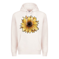 Pale Pink watercolor sunflower Premium Hoodie - JahusDesignShop