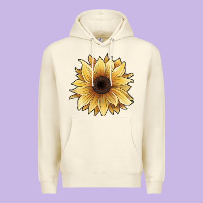 Watercolor Sunflower Premium Hoodie Designed By Jahusdesignshop