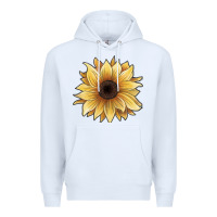 White watercolor sunflower Premium Hoodie - JahusDesignShop