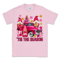 Bubblegum Pink Tis' the season pink Christmas gnomes truck Classic Tee - NancyCooperArtShop