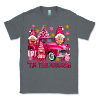 Charcoal Heather Tis' the season pink Christmas gnomes truck Classic Tee - NancyCooperArtShop