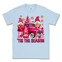 Dusty Blue Tis' the season pink Christmas gnomes truck Classic Tee - NancyCooperArtShop