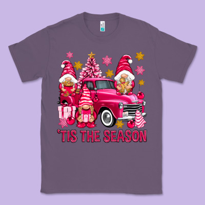 Tis' The Season Pink Christmas Gnomes Truck Classic Tee Designed By Nancycooperartshop