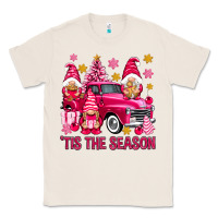 Natural Tis' the season pink Christmas gnomes truck Classic Tee - NancyCooperArtShop