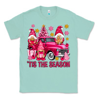 Seafoam Tis' the season pink Christmas gnomes truck Classic Tee - NancyCooperArtShop