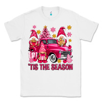 White Tis' the season pink Christmas gnomes truck Classic Tee - NancyCooperArtShop
