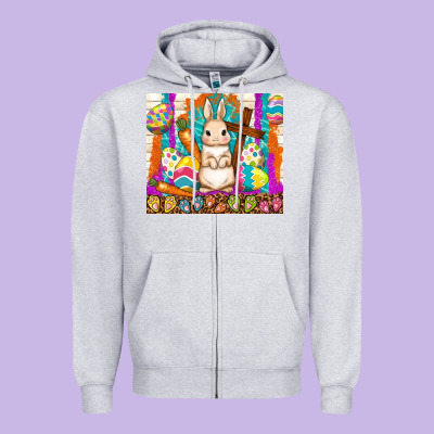 Easter Day Rabbit Zipper Hoodie Designed By Tumblerdesignbyshophia