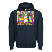 Navy easter day rabbit Zipper Hoodie - TumblerDesignByShophia
