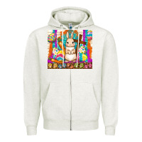 Oatmeal Heather easter day rabbit Zipper Hoodie - TumblerDesignByShophia