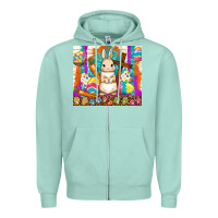 Seafoam easter day rabbit Zipper Hoodie - TumblerDesignByShophia