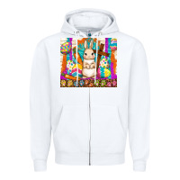 White easter day rabbit Zipper Hoodie - TumblerDesignByShophia