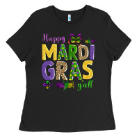 Black happy mardi gras y'all Ladies Tee - AdoDesignShop