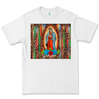 White our lady of Guadalupe serape Premium Tee - BarkalooDesign