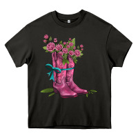 Asphalt valentines day western boots and roses Heavy Core Tee - AdoDesignShop