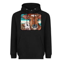 Black Cows Serape Leopard Gemstone Heavyweight Hoodie - CowCowDesign