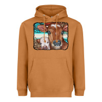 Meerkat Cows Serape Leopard Gemstone Heavyweight Hoodie - CowCowDesign