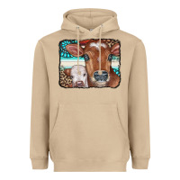 Mushroom Cows Serape Leopard Gemstone Heavyweight Hoodie - CowCowDesign
