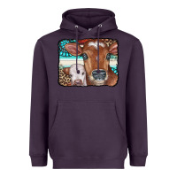 Plum Cows Serape Leopard Gemstone Heavyweight Hoodie - CowCowDesign