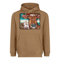 Toasted Coconut Cows Serape Leopard Gemstone Heavyweight Hoodie - CowCowDesign